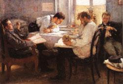 Leonid Pasternak The Night before the Examination oil painting image